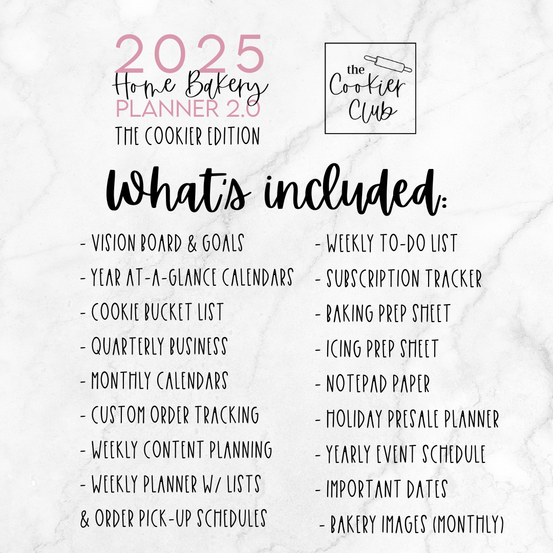 2025 Home Bakery Planner - The Cookier Edition -  Printable Planner