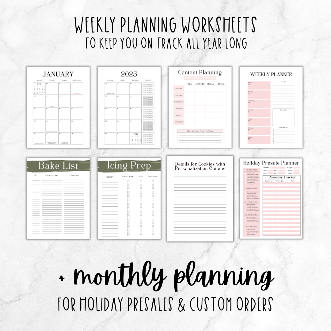 2025 Home Bakery Planner - The Cookier Edition -  Printable Planner