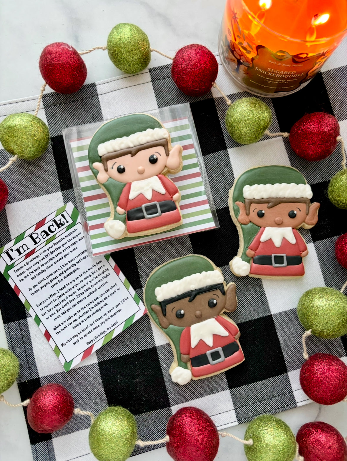 Elf Single Cookie - Elf on the Shelf Cookie Presale - LOCAL PICK UP ONLY