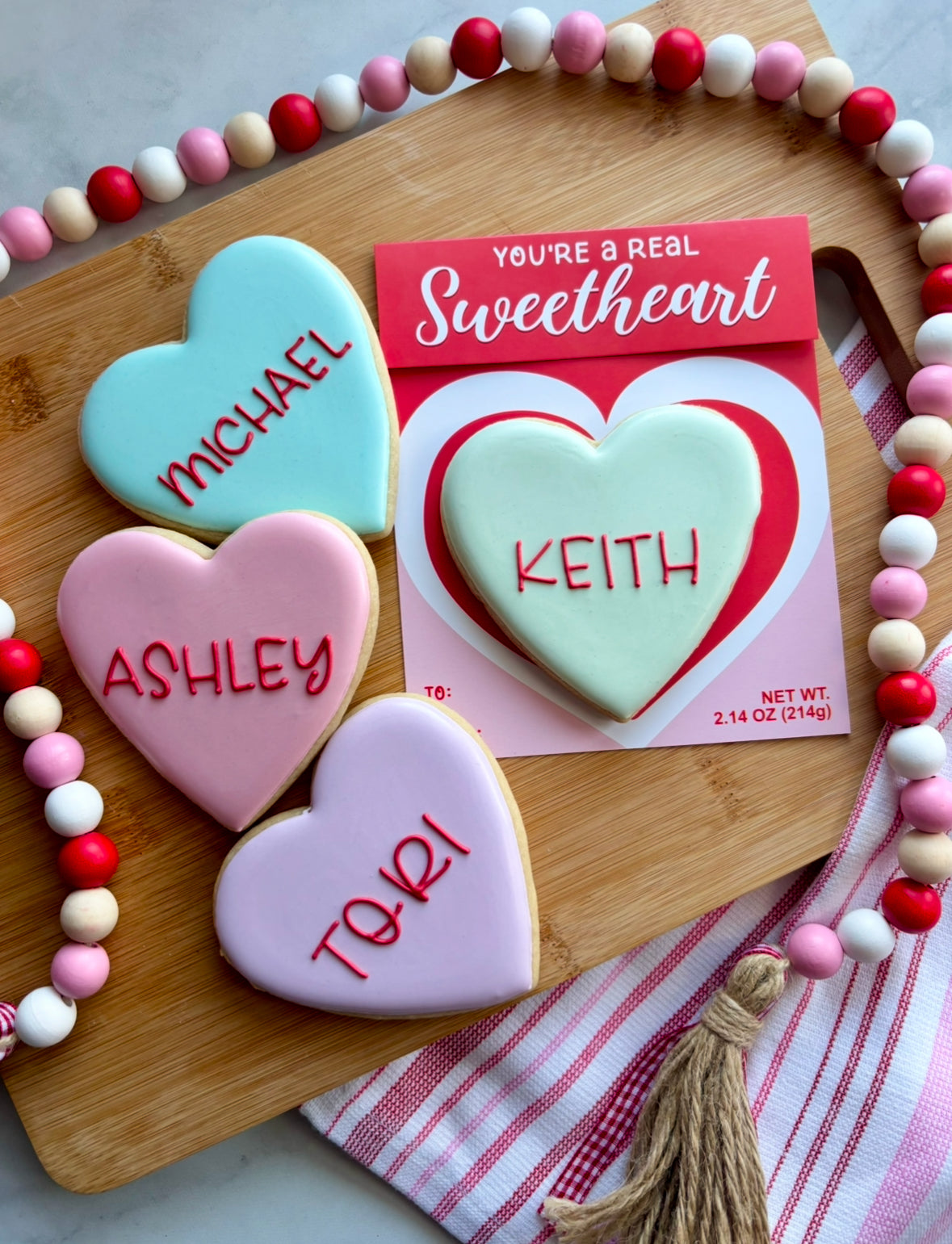 Personalized Conversation Heart Single - Valentine's Day Cookie Presale - LOCAL PICK UP ONLY