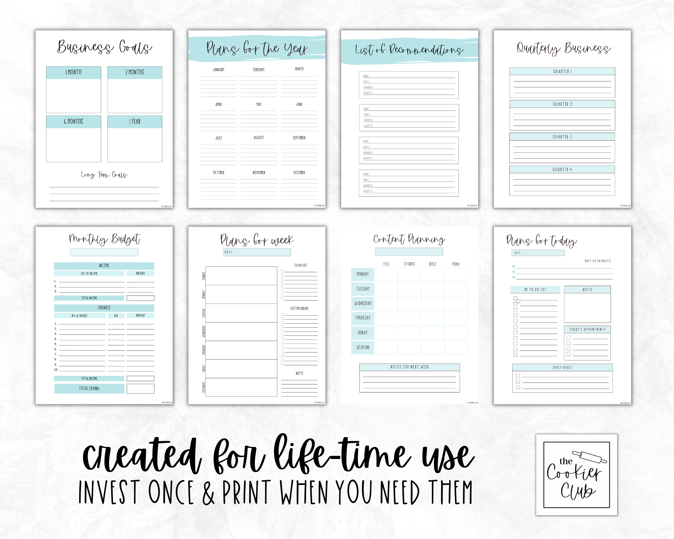 The Ultimate Home Bakery Planner - The Cookier Edition - Lifetime Use ...